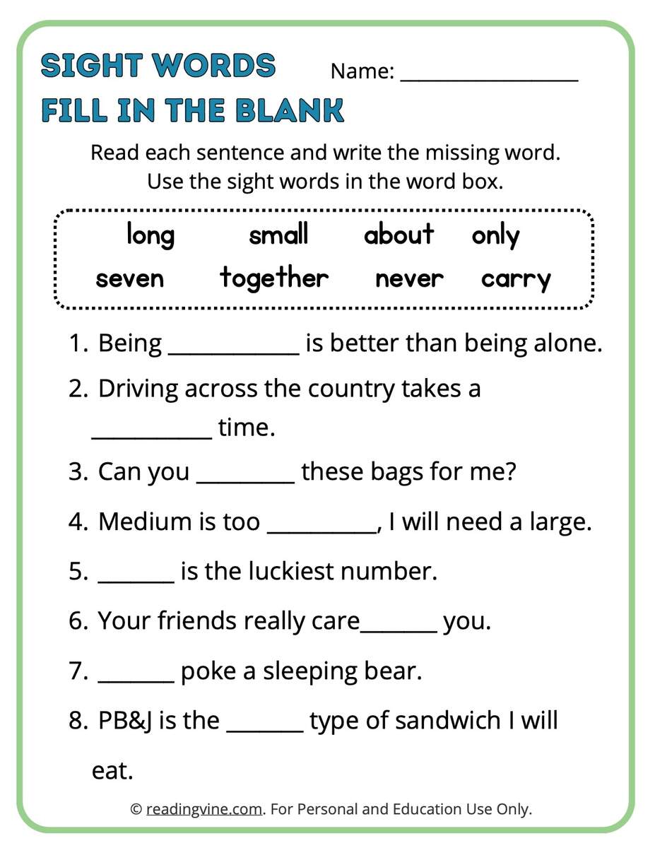 Third Grade Sight Words ReadingVine 3rd Grade Vocabulary Worksheets Made By Teachers