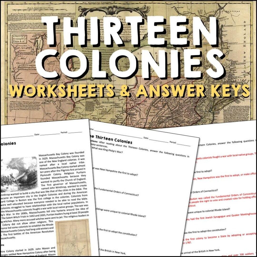 Thirteen Colonies Reading Practice Worksheets Answer Keys Passages With Questions Colonial US Homeschool Lesson Plans Digital Download Etsy Thirteen Colonies Reading Practice Worksheets Answer Keys Passages With Questions Colonial US Homeschool Lesson Plans Digital Download Etsy