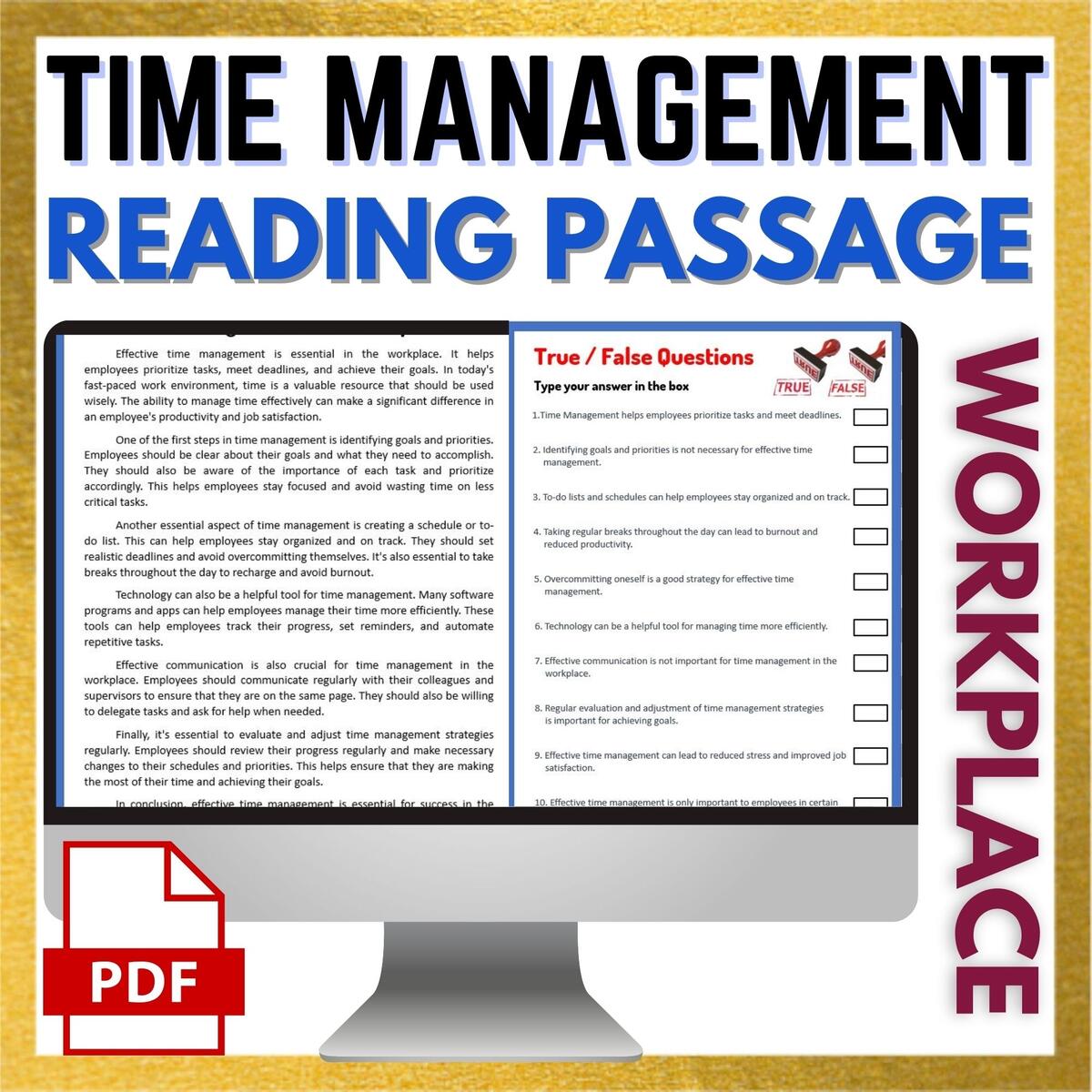 Time Management Reading Passage With Comprehension Questions Digital And Print Made By Teachers Time Management Reading Passage With Comprehension Questions Digital And Print Made By Teachers