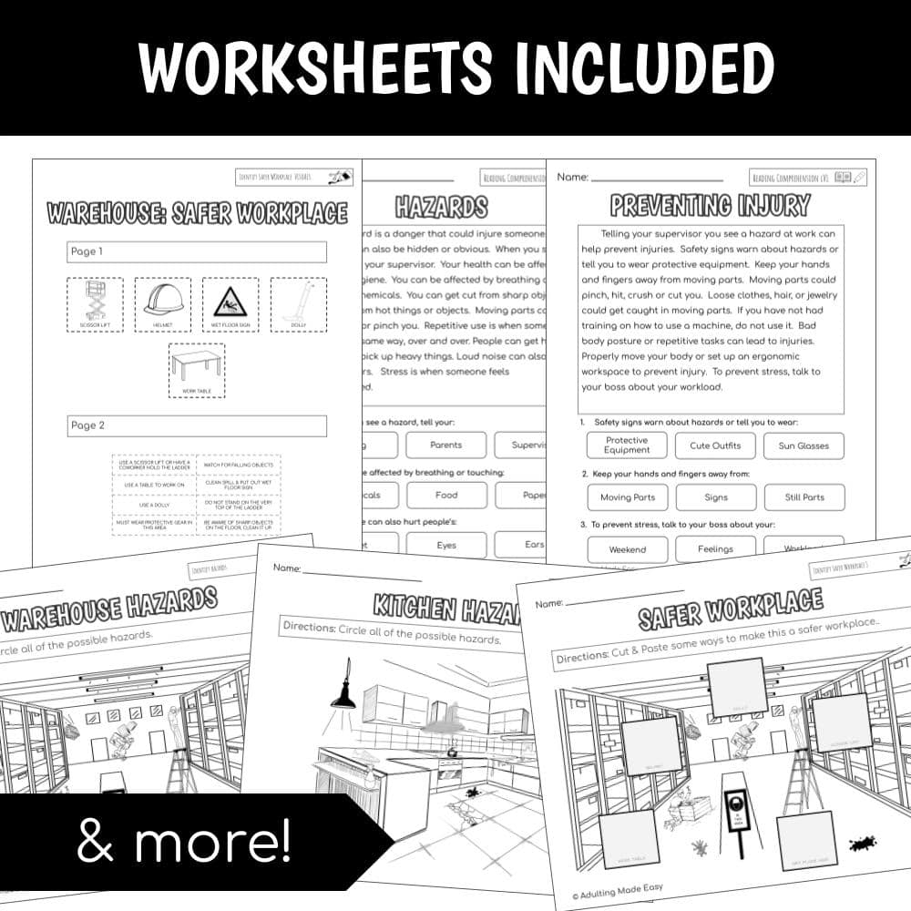 Unit 11 Workplace Safety Functional Worksheets Unit 11 Workplace Safety Functional Worksheets