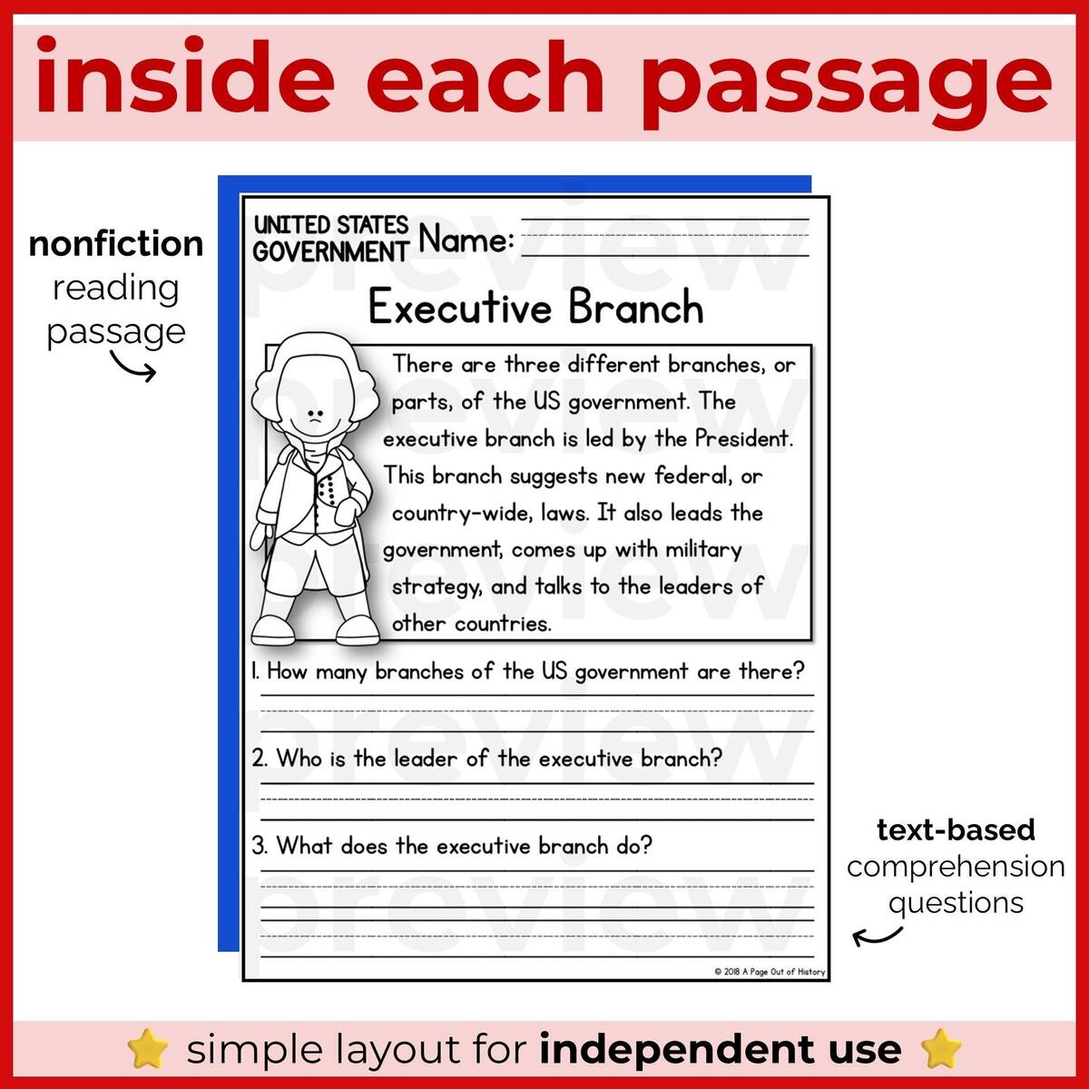 US Government Reading Comprehension Bundle K 2 Printable Passages Questions No Prep Etsy US Government Reading Comprehension Bundle K 2 Printable Passages Questions No Prep Etsy