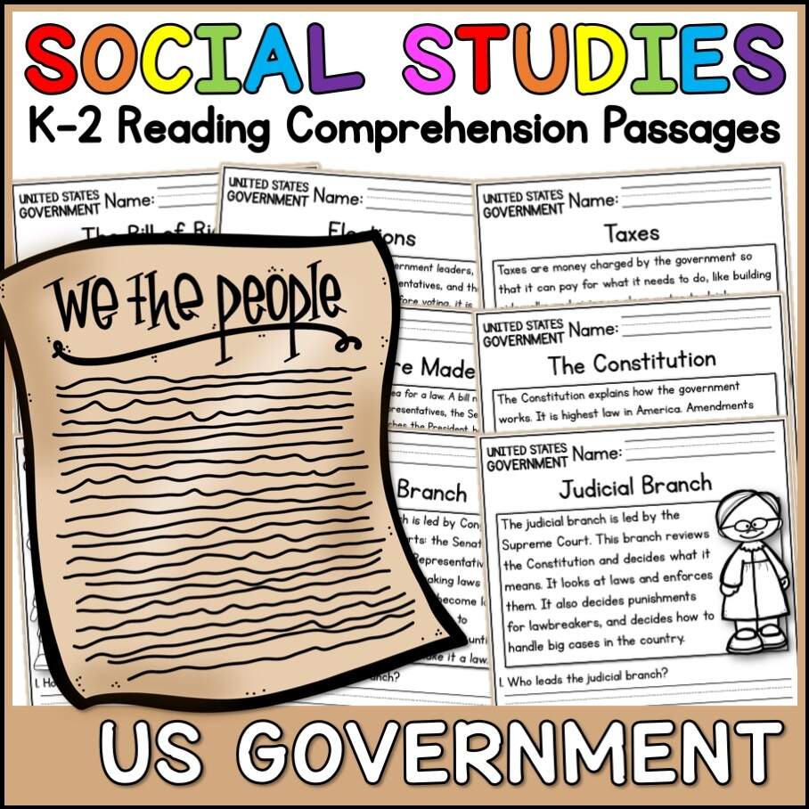 US Government Social Studies Reading Comprehension Passages K 2 Made By Teachers US Government Social Studies Reading Comprehension Passages K 2 Made By Teachers