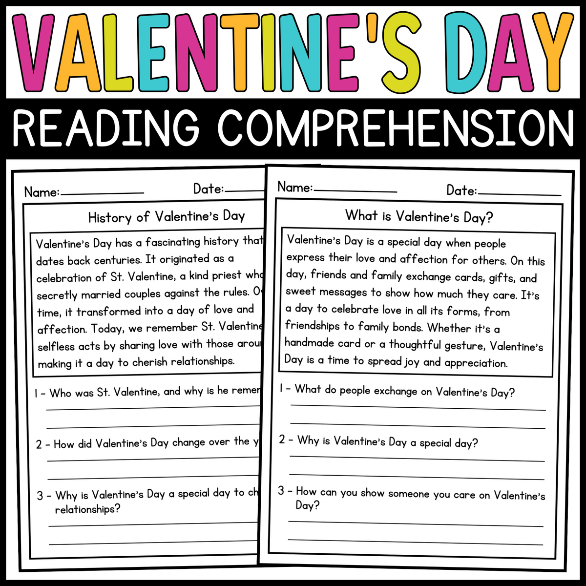 Valentine S Day Grammar Free Worksheet For 3rd Grade And Up Squarehead Teachers