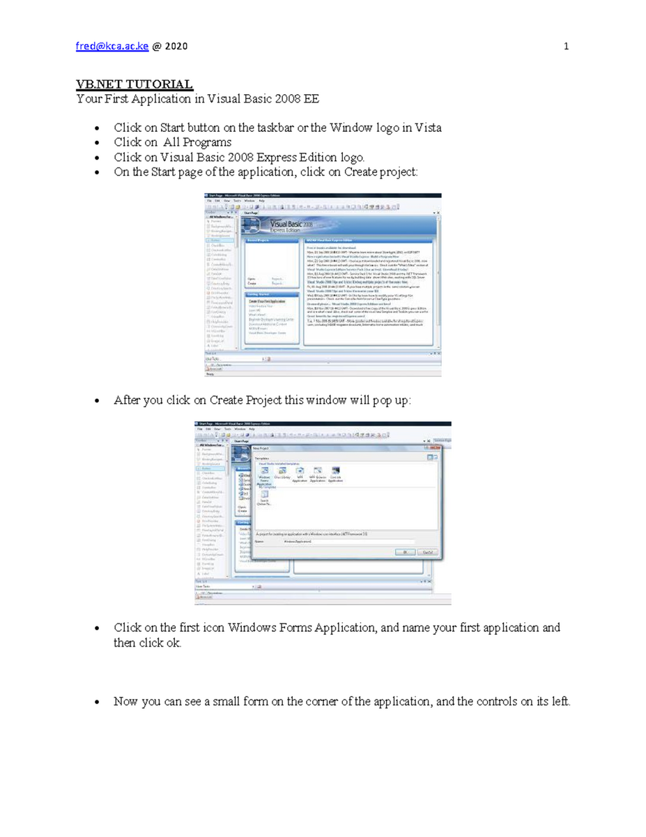 VB NET Full Tutorials Comprehensive Notes On Programming Basics Studocu