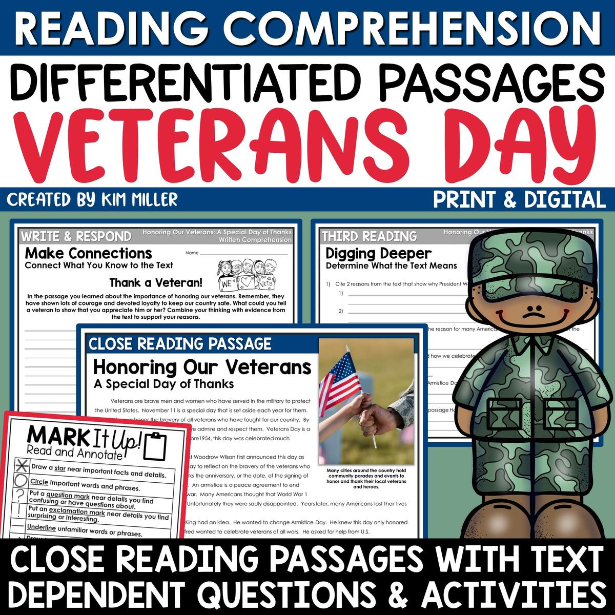 Veterans Day Activities Differentiated Close Reading Comprehension Passages A Love Of Teaching Kim Miller Veterans Day Activities Differentiated Close Reading Comprehension Passages A Love Of Teaching Kim Miller