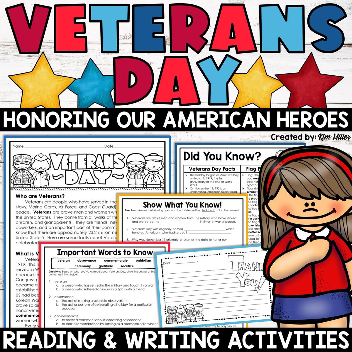 Veterans Day Activities Reading Comprehension Writing Cards 3rd 4th 5th Grade A Love Of Teaching Kim Miller Veterans Day Reading Passages With Comprehension Questions For 3rd 4th And 5th Grades Made By Teachers