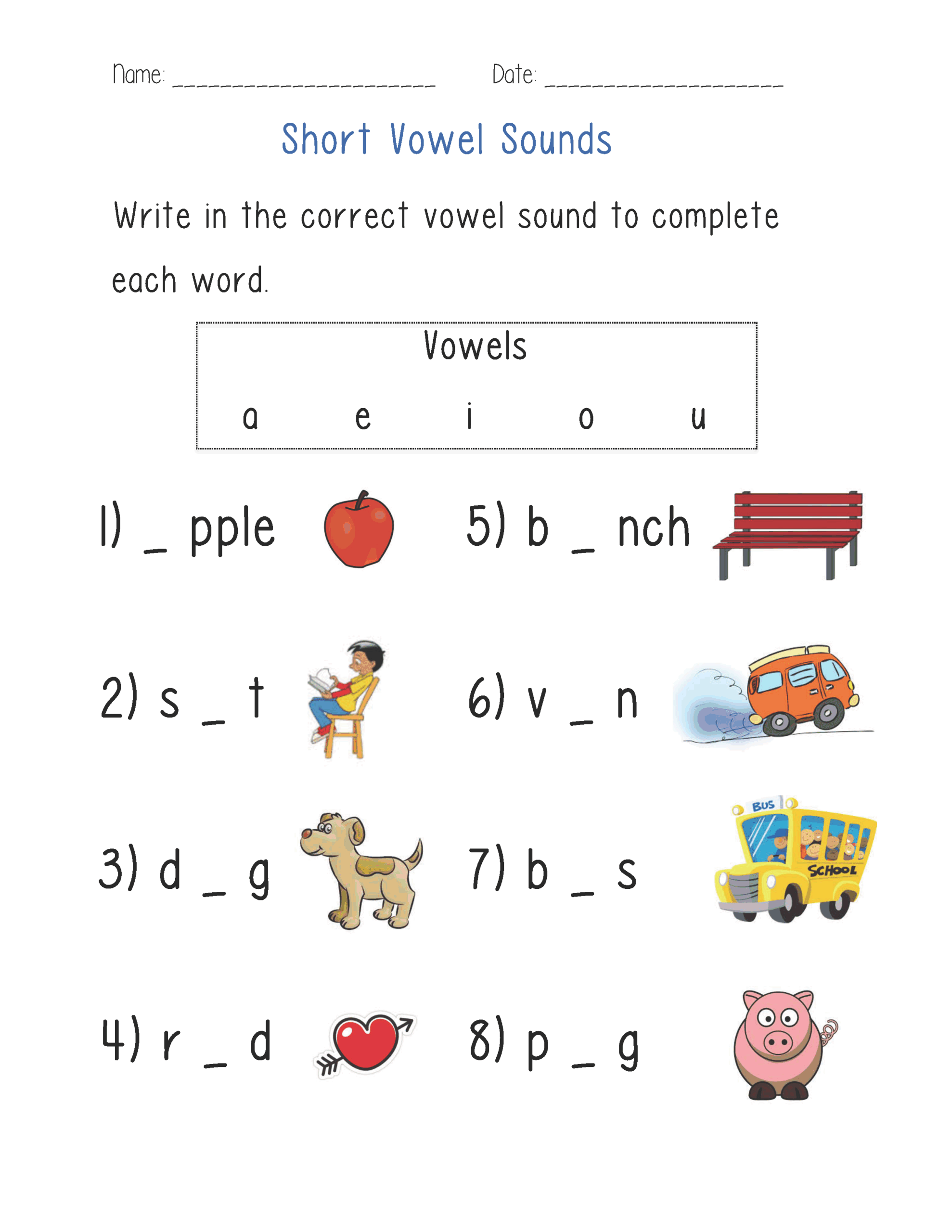 Vowels Worksheets Printable Long And Short Vowel Phonics Practice Reading Comprehension Worksheets Decodable Passages Repeated Readings Fluency Building Set 4 Sig The Pig Short I