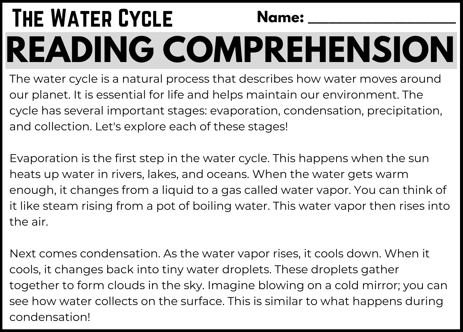 Water Cycle Printables Teaching Mama