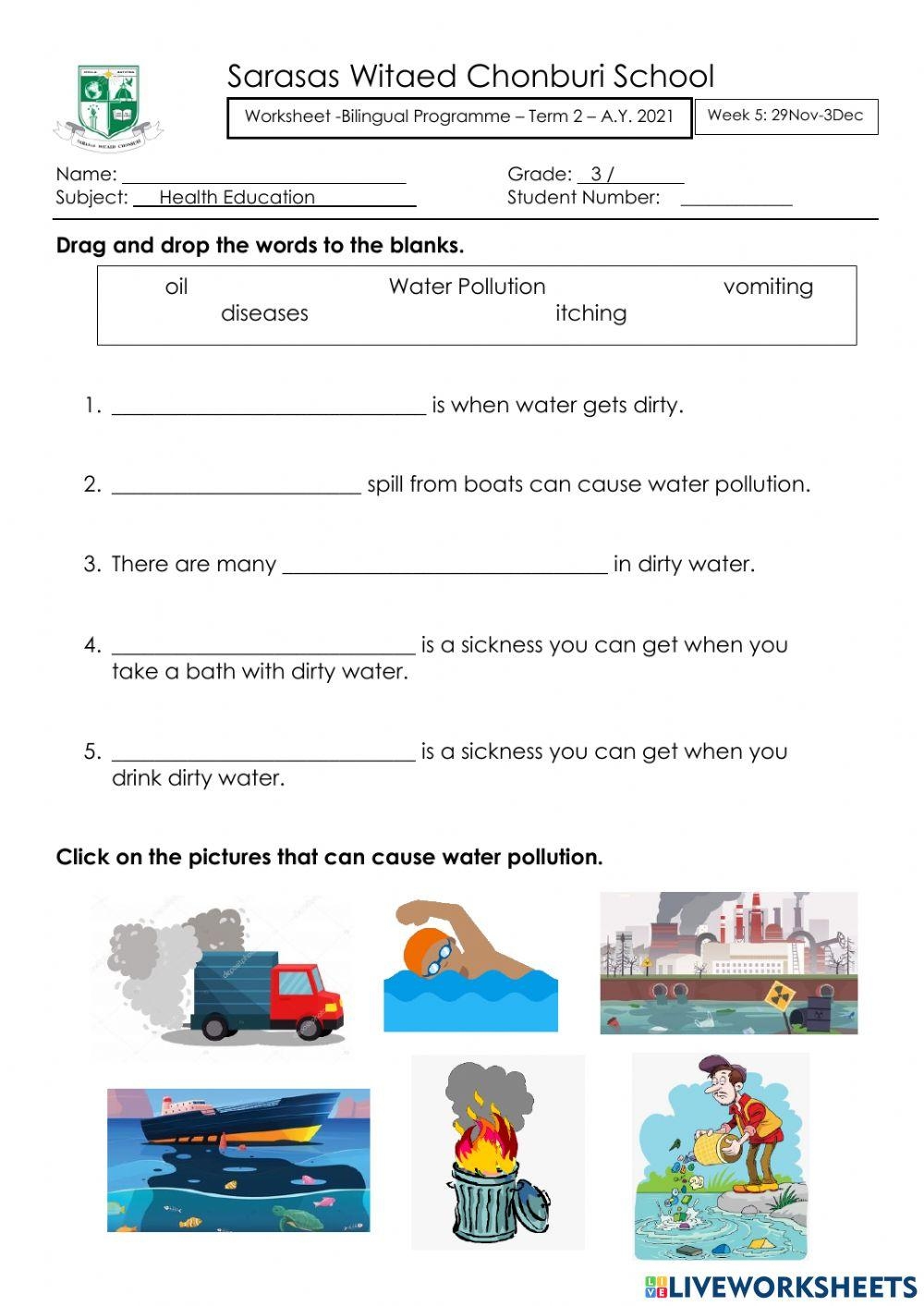 Water Pollution Worksheet TPT Worksheets Library Water Pollution Worksheet TPT Worksheets Library