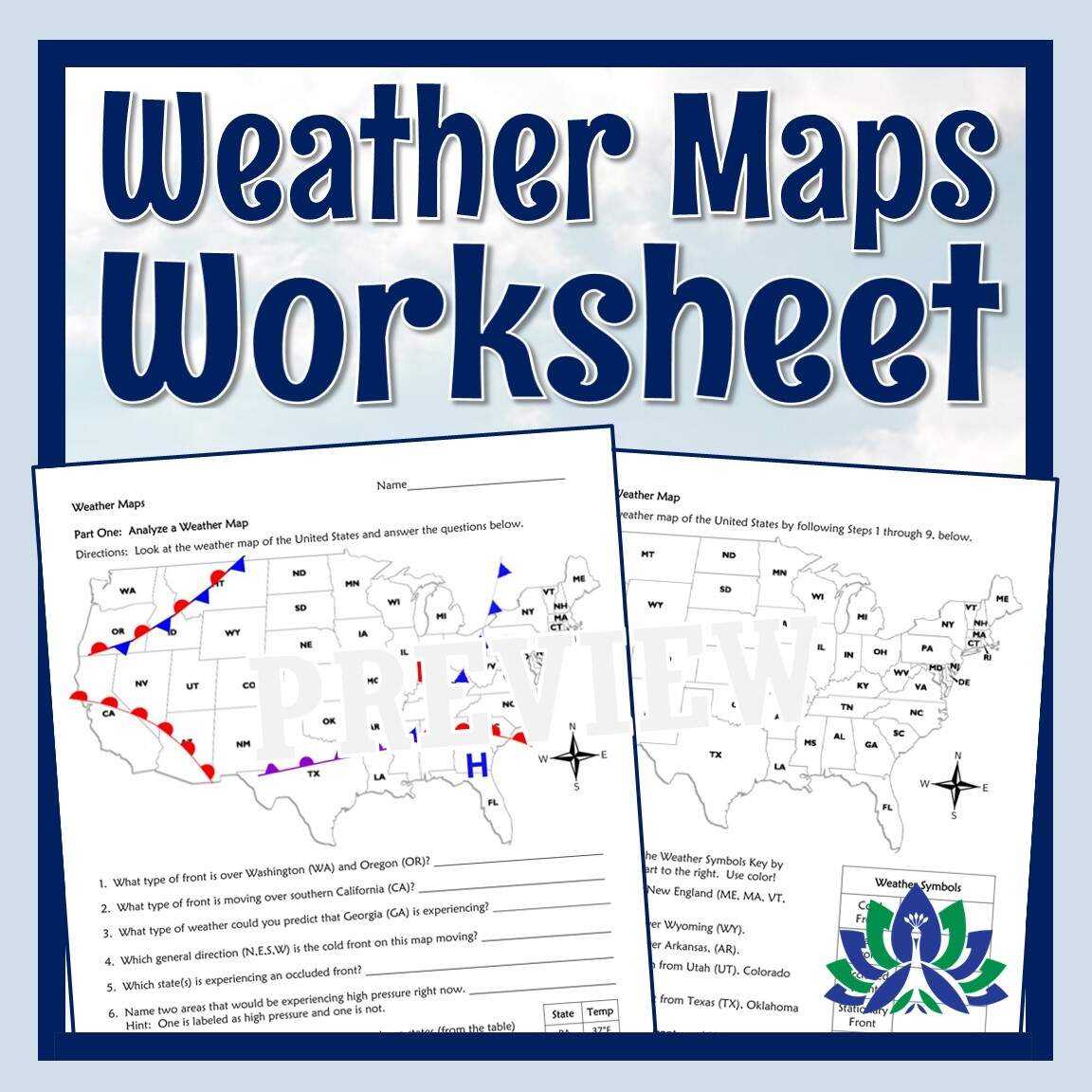Weather Maps Worksheet Flying Colors Science Weather Maps Worksheet Flying Colors Science