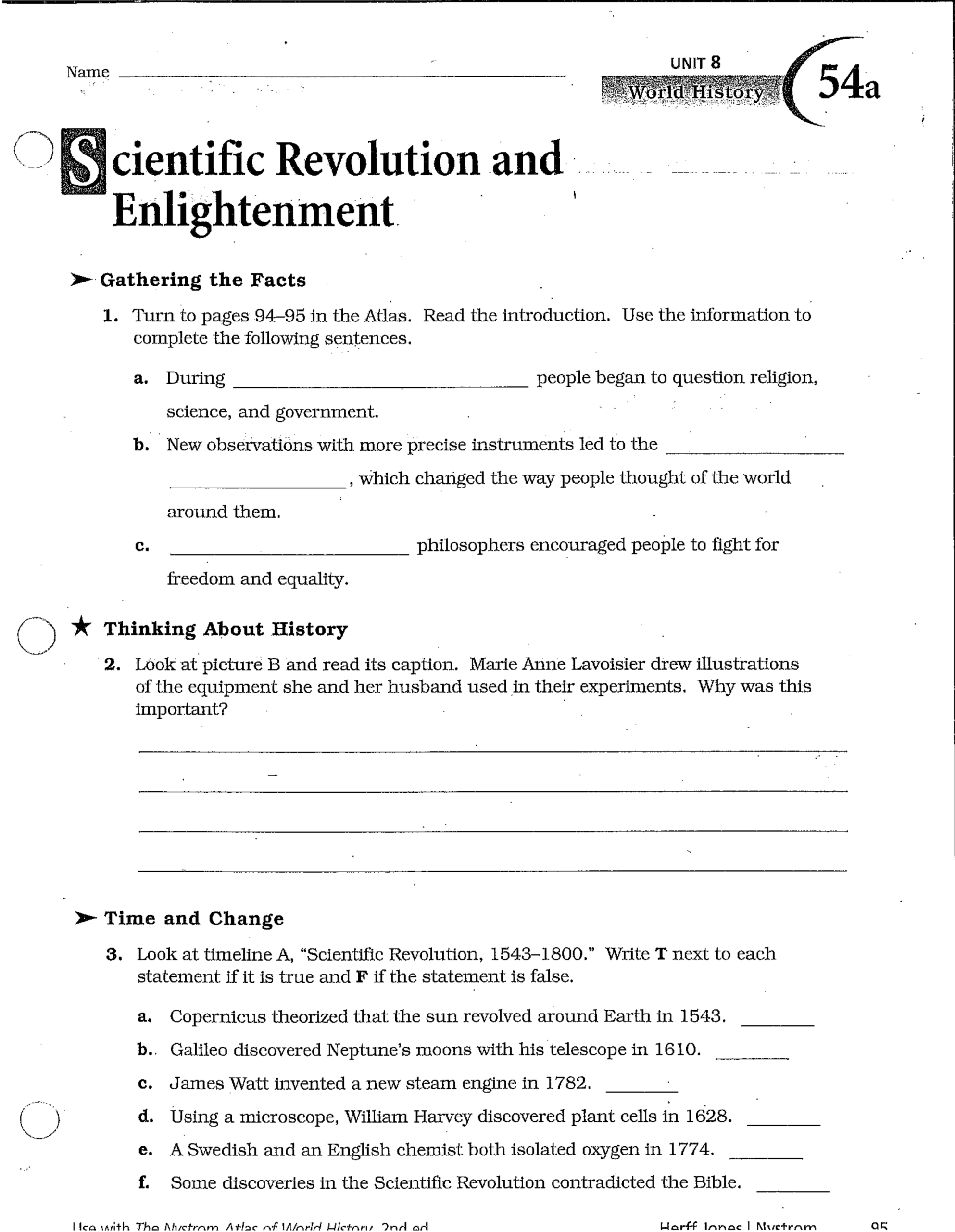 WHA54 Scientific Revolution And Enlightenment Scott J Shoup Library Formative