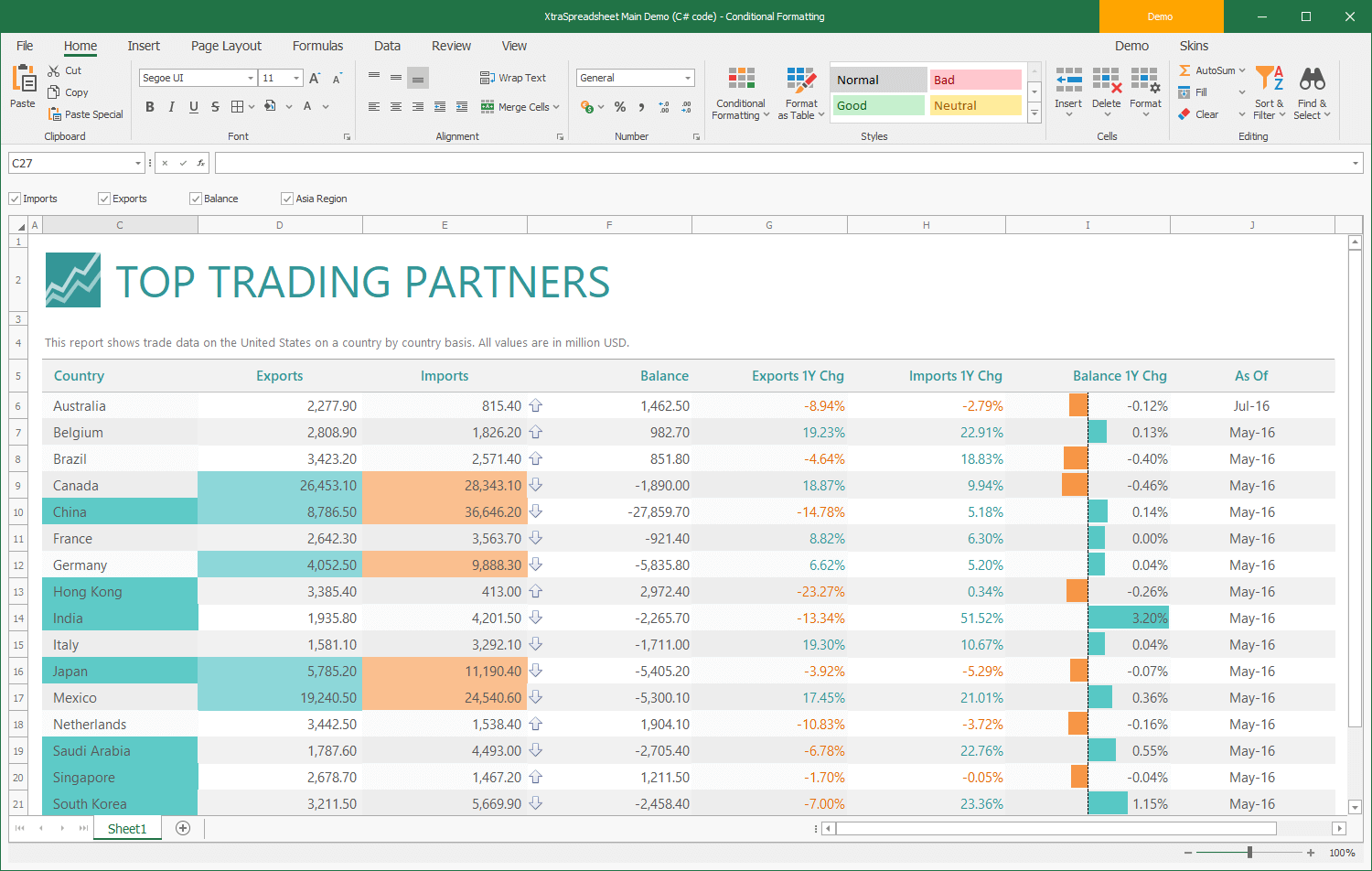 WinForms Spreadsheet Excel Viewer C DevExpress
