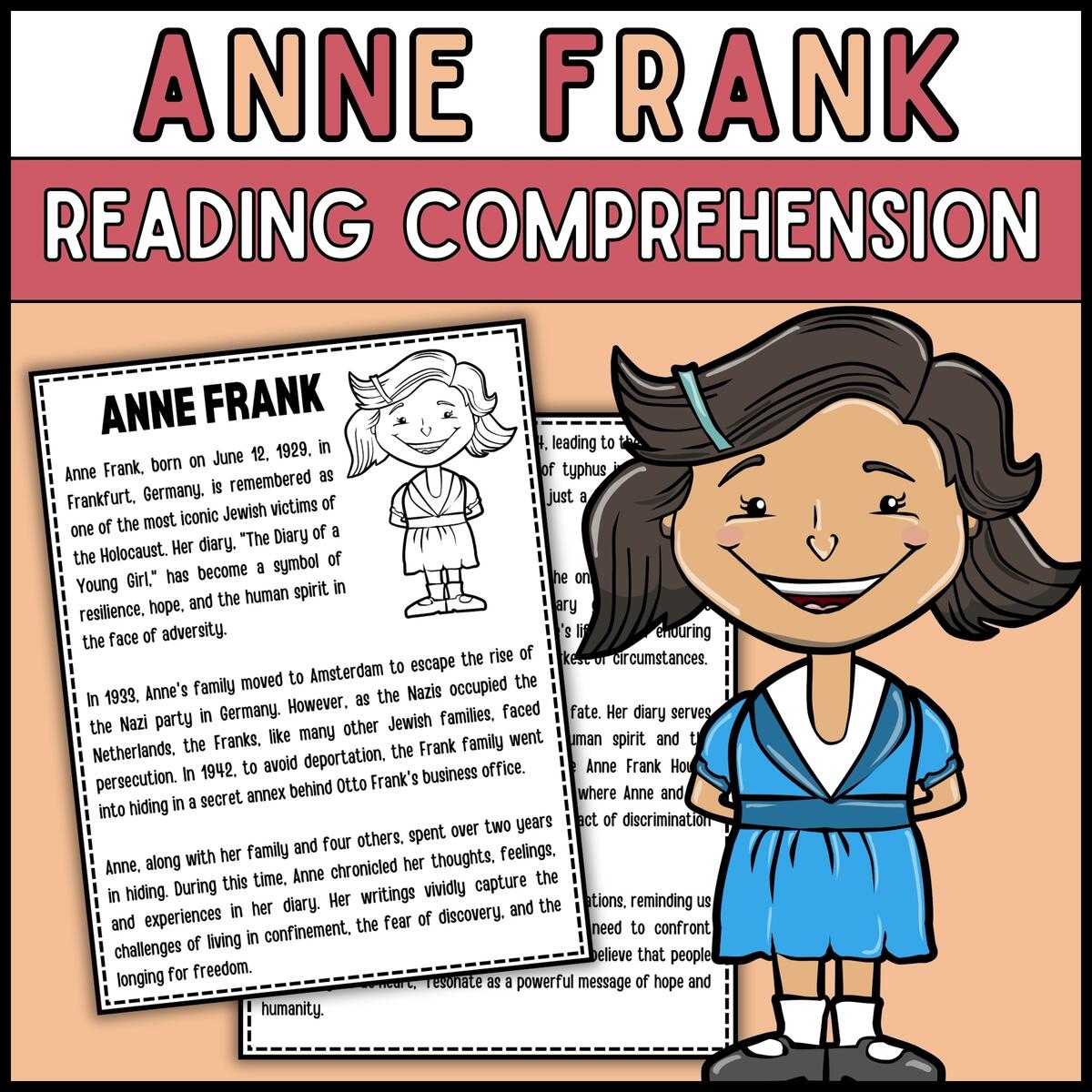 Women s History Month Anne Frank Reading Comprehension Passage Questions Made By Teachers