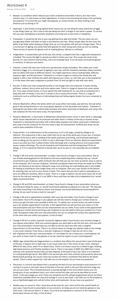 Worksheet 4 OSCE Prep Understanding Common Eye Conditions Studocu Worksheet 4 OSCE Prep Understanding Common Eye Conditions Studocu