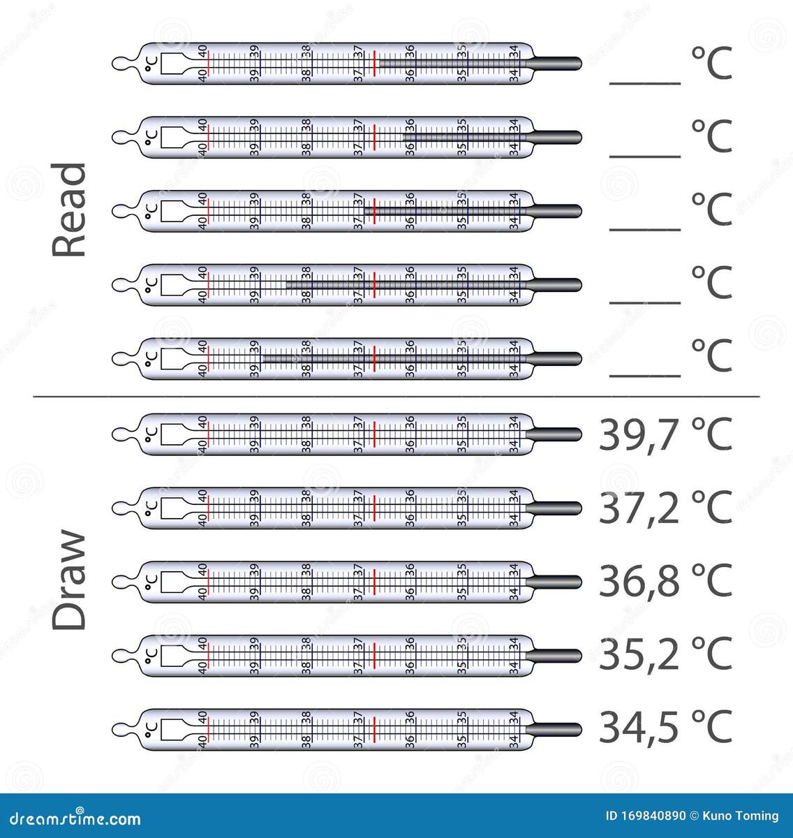 Worksheet To Study The Scale Of Mercury Thermometer Stock Vector Illustration Of Diagnostic Illness 169840890
