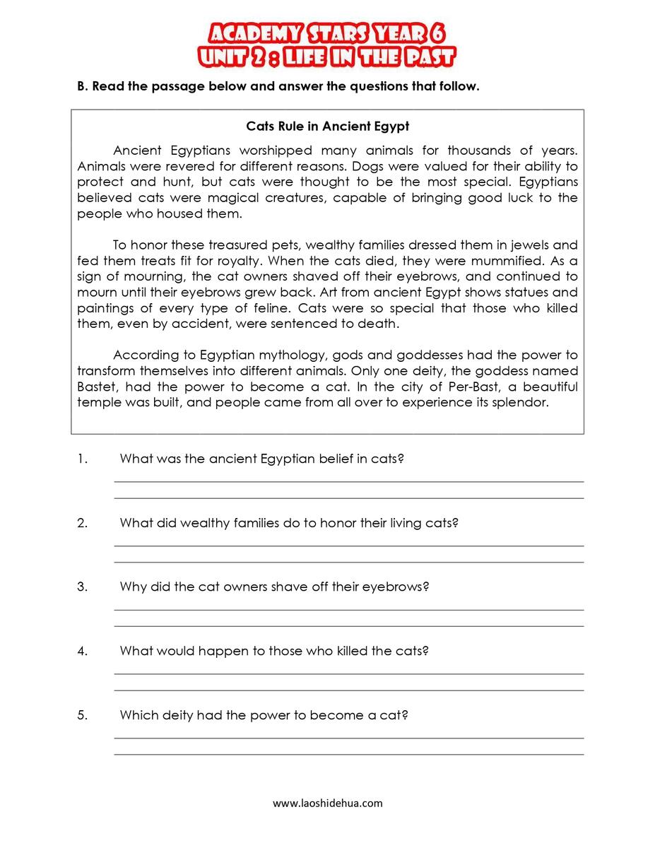 Year 6 English CEFR Module Worksheets Academy Stars Lao Shi De Hua