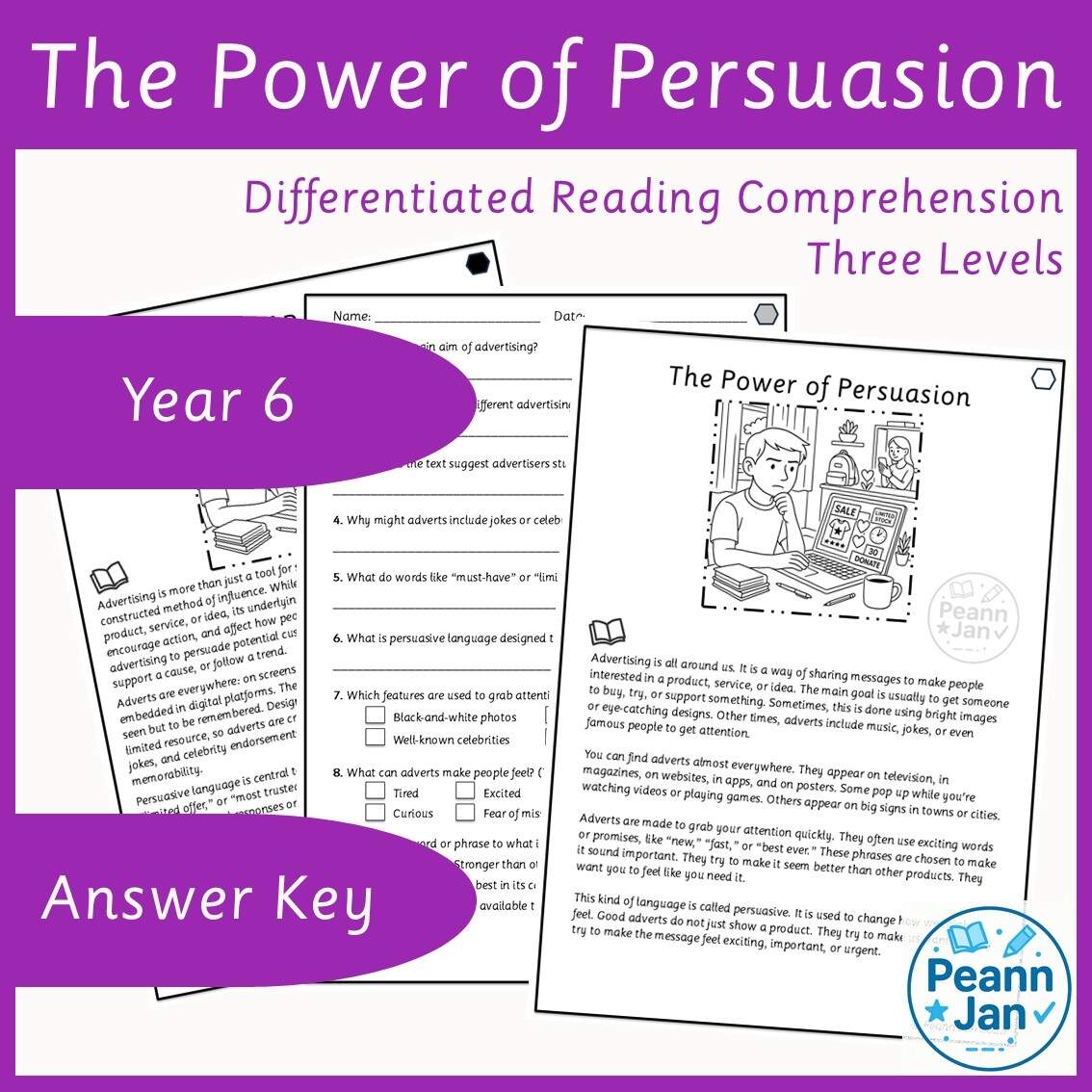 Year 6 Reading Comprehension The Power Of Persuasion Teaching Resources